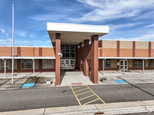 The entrance to Charles E. Boger Elementary School in Kannapolis.