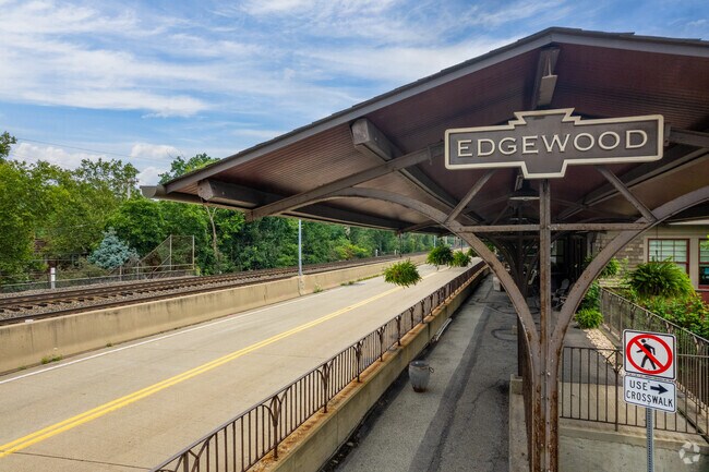Edgewood has both a train station and a bus lane running right through its center.