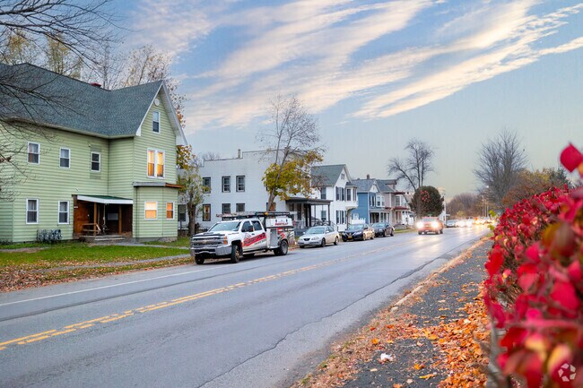 Waterford homes are often painted fun colors, causing the streets to stand out.