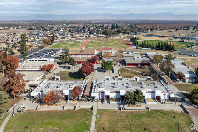 The Sierra Nevada Mountains can be seen from Fowler High School.