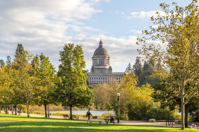 Capitol Lake is a local favorite spot for an evening stroll near Burbank-Elliott.