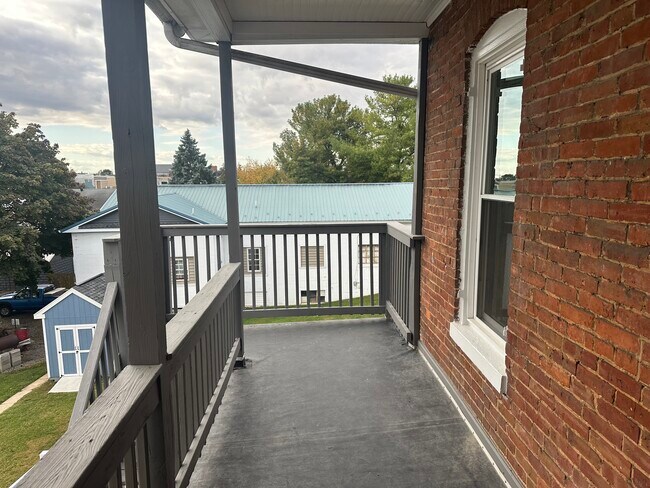 Porch facing backyard