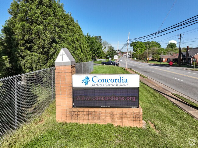 A digital information board at Concordia Christian Day School keeps parents informed.
