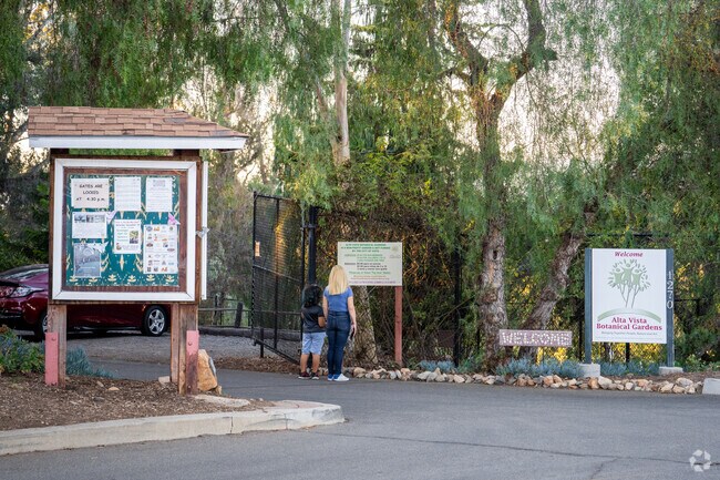 Alta Vista Botanical Gardens is a great place to take a stroll with the family at sunset near Vista.