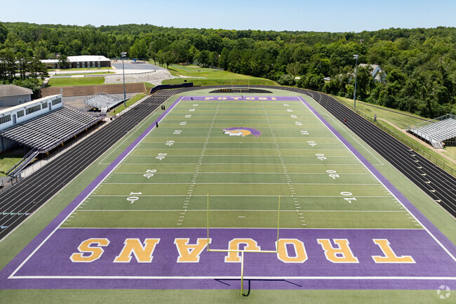 John Evans Middle School has a large football field.