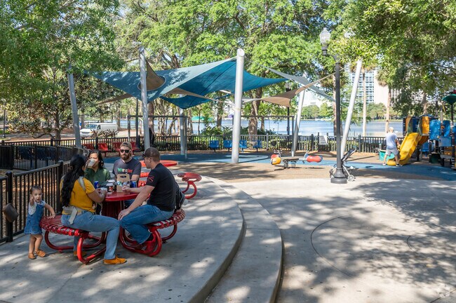 Callahan parents can take a break and let the kids play at Lake Eola's playground.