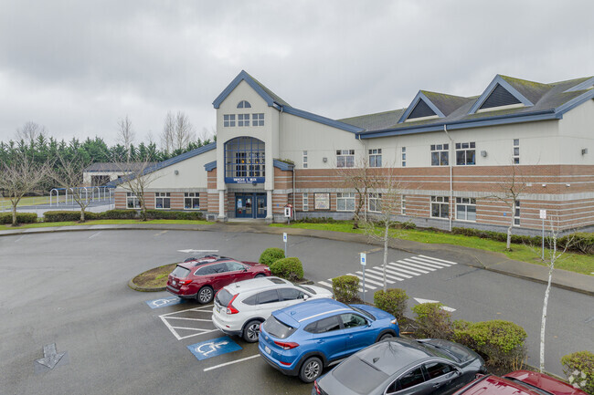 Parking and front school view.