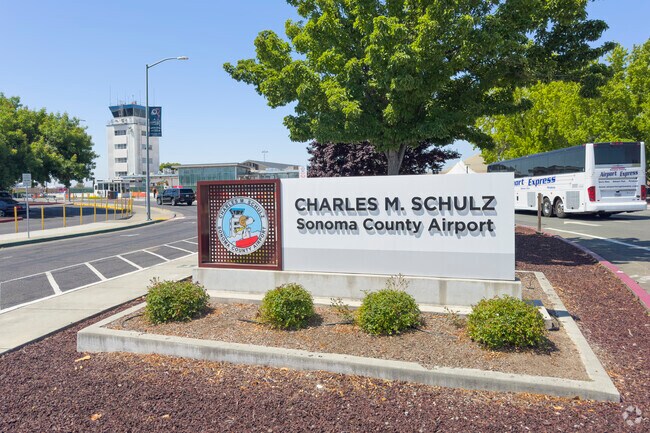 Sonoma County Airport is in Fulton California, also the home of Charles M. Schulz
