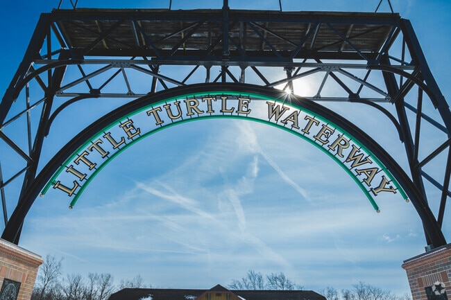 Little Turtle Waterway runs along the Wabash River offering beautiful views of Logansport, Indiana.
