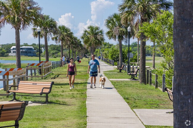 Old Village locals enjoy outdoor activities at Pitt Street Bridge in Mount Pleasant.