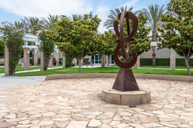 Artistic display in front of beautiful SSgt. Salvador J. Lara Casa Blanca Library.