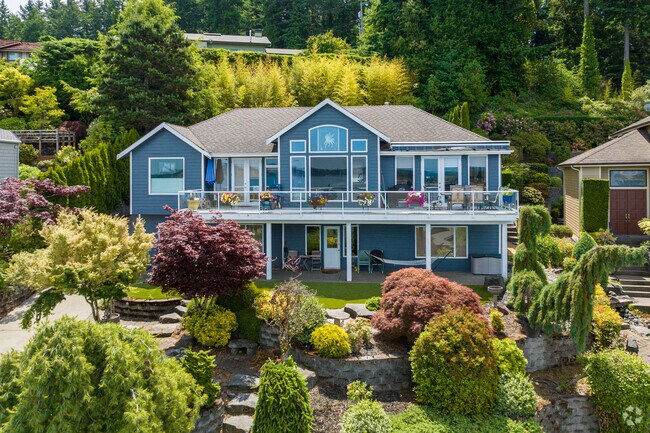 Hillside homes in University Place often enjoy treetop or water views.