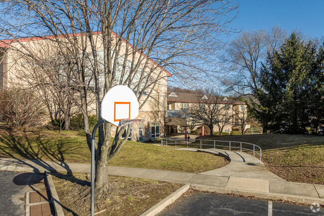St. Maximilian Kolbe School's campus is a mix of academic and athletic influences.