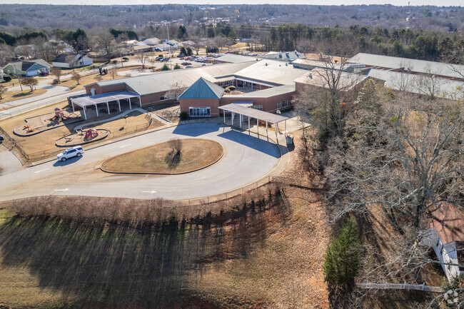 Student drop-off area at Crestview Elementary School