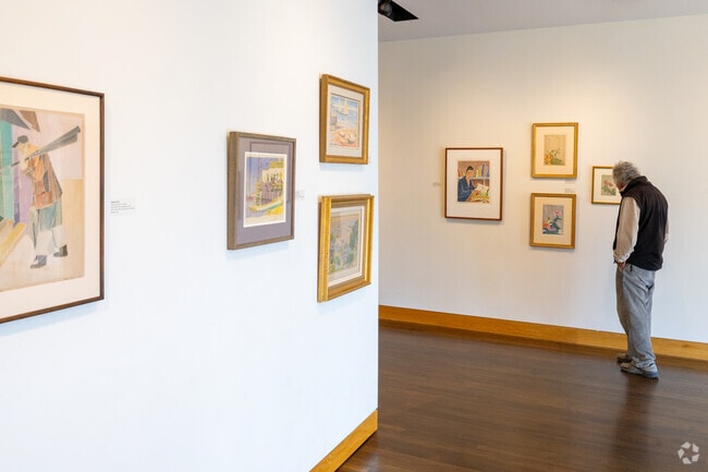 Framed works fill the Provincetown Art Association and Museum (PAAM), a gallery celebrated for showcasing Cape Cod art.