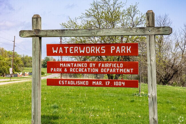 Waterworks Park is a Fairfield natural oasis with a lake, trails, and a playground.