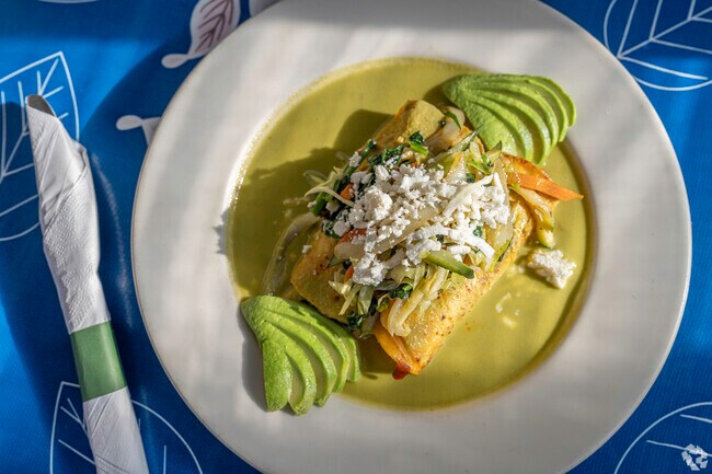 Coconut-poblano Verde Enchiladas from Verde Cocina in Hillsdale.