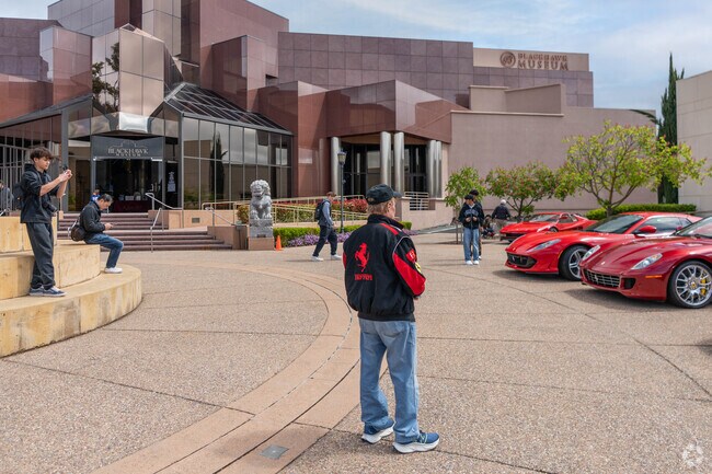 A Blackhawk Museum car curator and Ferrari owner look on at the marvelous display of cars.