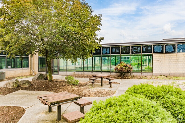 Berea-Midpark Middle School has cozy courtyards.