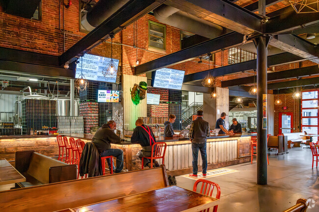 West Riverside's The Brewing Projekt has a large indoor seating area and bar with numerous beers on tap.