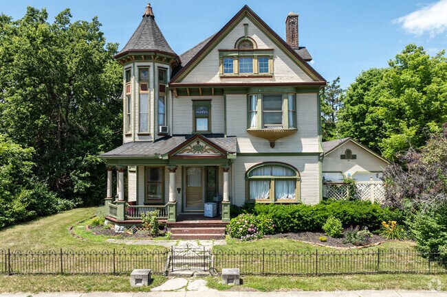 While driving down streets in Burkhardt, you can find beautiful and large Victorian homes.