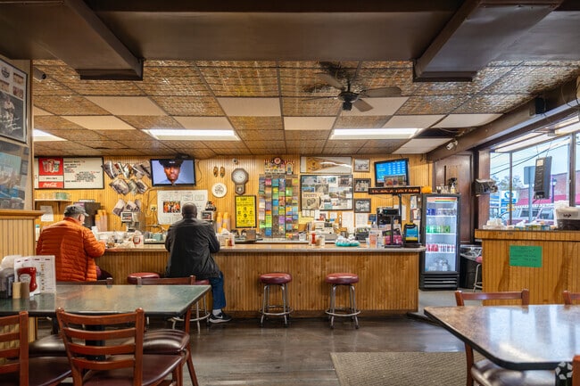 Don & Paul's Coffee Shop is packed with Waterford history and newspaper clippings.