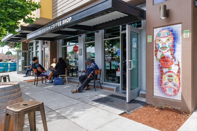 The Station is a popular local coffee shop at the heart of the North Beacon Hill neighborhood.