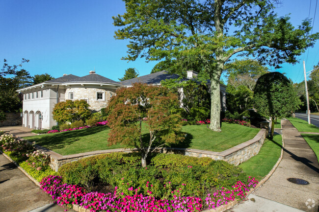 Well-manicured lawns are a frequent sight in the Blackstone neighborhood.