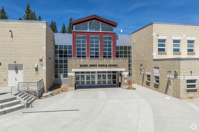 The back entrance to  Alder Creek Middle School.