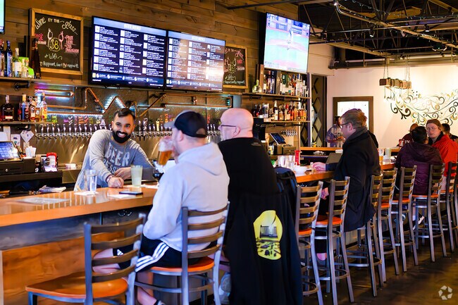 Rappourt, located in Northside, offers a rotating selection of 44 beers on tap.