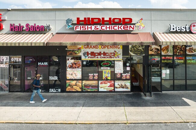 Local restaurants such as HipHop Fish & Chicken serve the people of New Northwood.