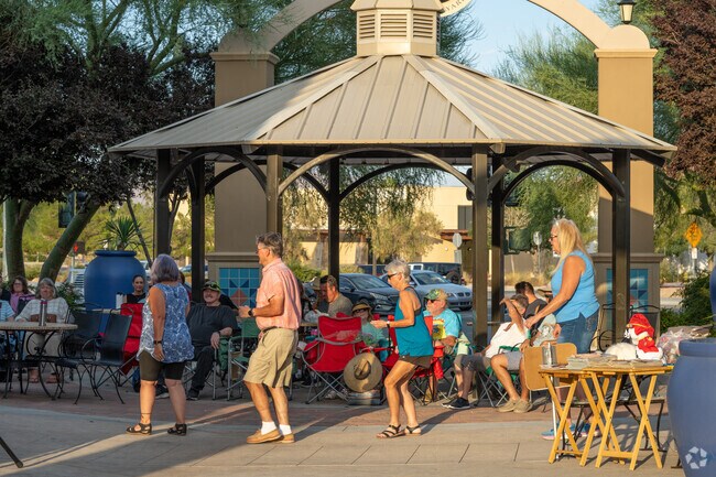 Concerts in the Courtyard is a great place for friends to come together and dance to live music.