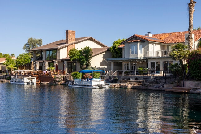 Many lakefront homes in The Lakes have private docks.