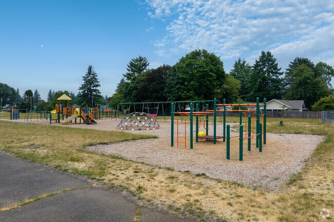 Kids can play on the playground at Davis Elementary School on NE Davis St in Portland.