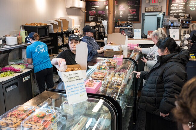 Mendon residents pickup their favorite sweets at Muffin House Cafe to take home.
