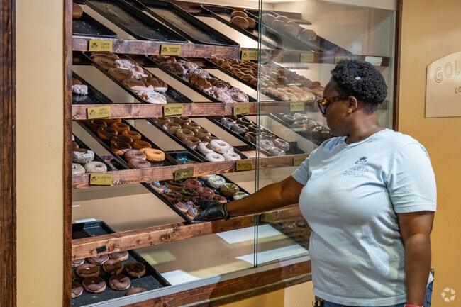 The Golden Doughnut in Waverly Terrace bakes fresh goods daily and is a neighborhood staple.