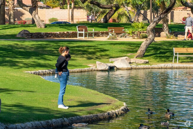 Family fun under the sun in Hideaway, La Quinta's local park.