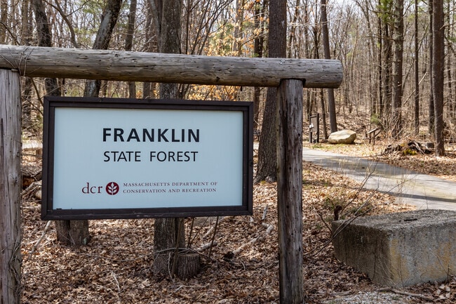 Franklin State Forest covers 843 acres for residents to hike, mountain bike and dirt bike.
