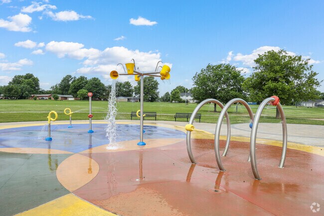 Kids will love the splash pad at Chamberlain Park near Carriage Trail.