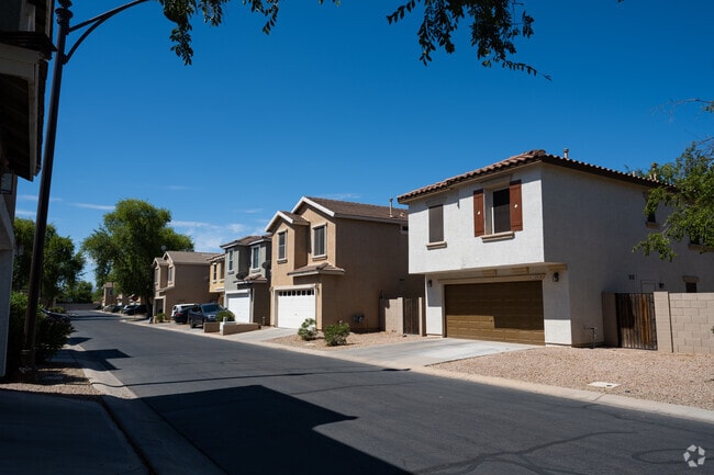 Rows of townhomes can be found throughout the Morrison Ranch neighborhood.