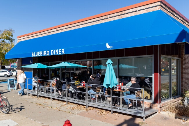 Goosetown is full of classic dining options just a short walk away, such as the Bluebird Diner.