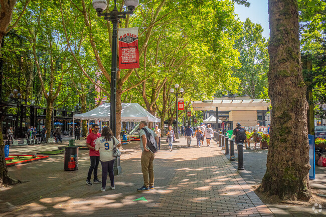 Occidental Square is buzzing with activity when Pioneer Square plays hosts to ball games.