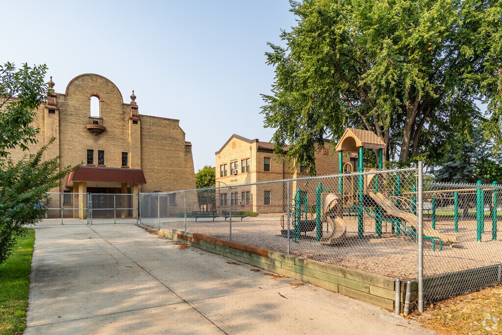 Saint Joseph Catholic School occupies most of a city block.