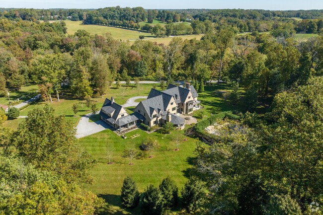 Large estate homes in Frazer are set on expansive parcels and are best seen from the air.