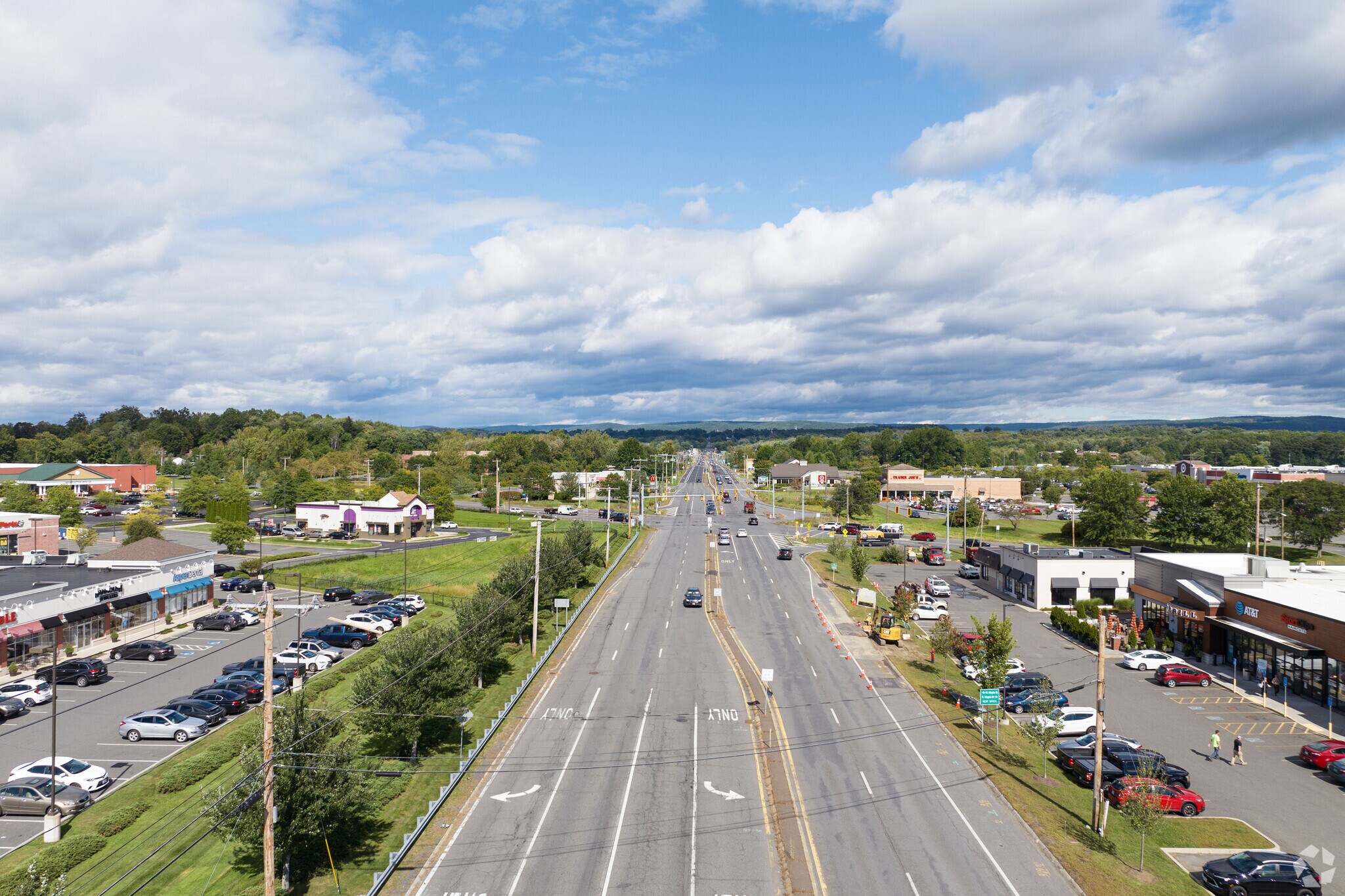 An overview of Route 9 in Hadley, MA.