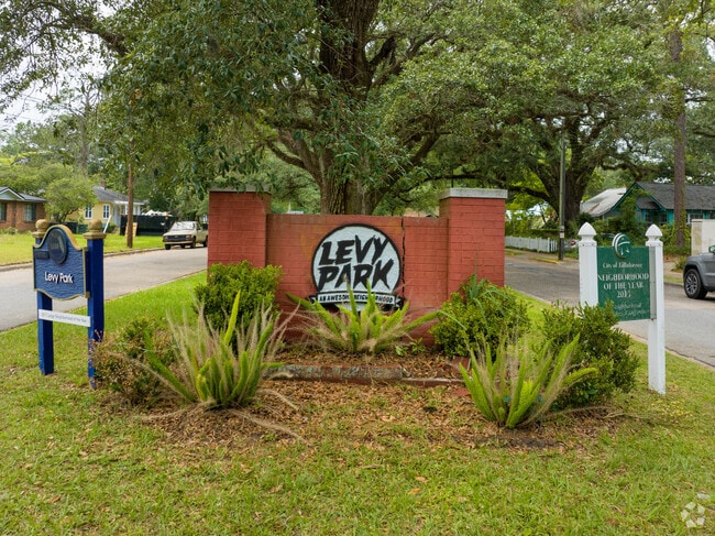 This sign of Levy Park expresses what the residents know, that it is an awesome neighborhood.