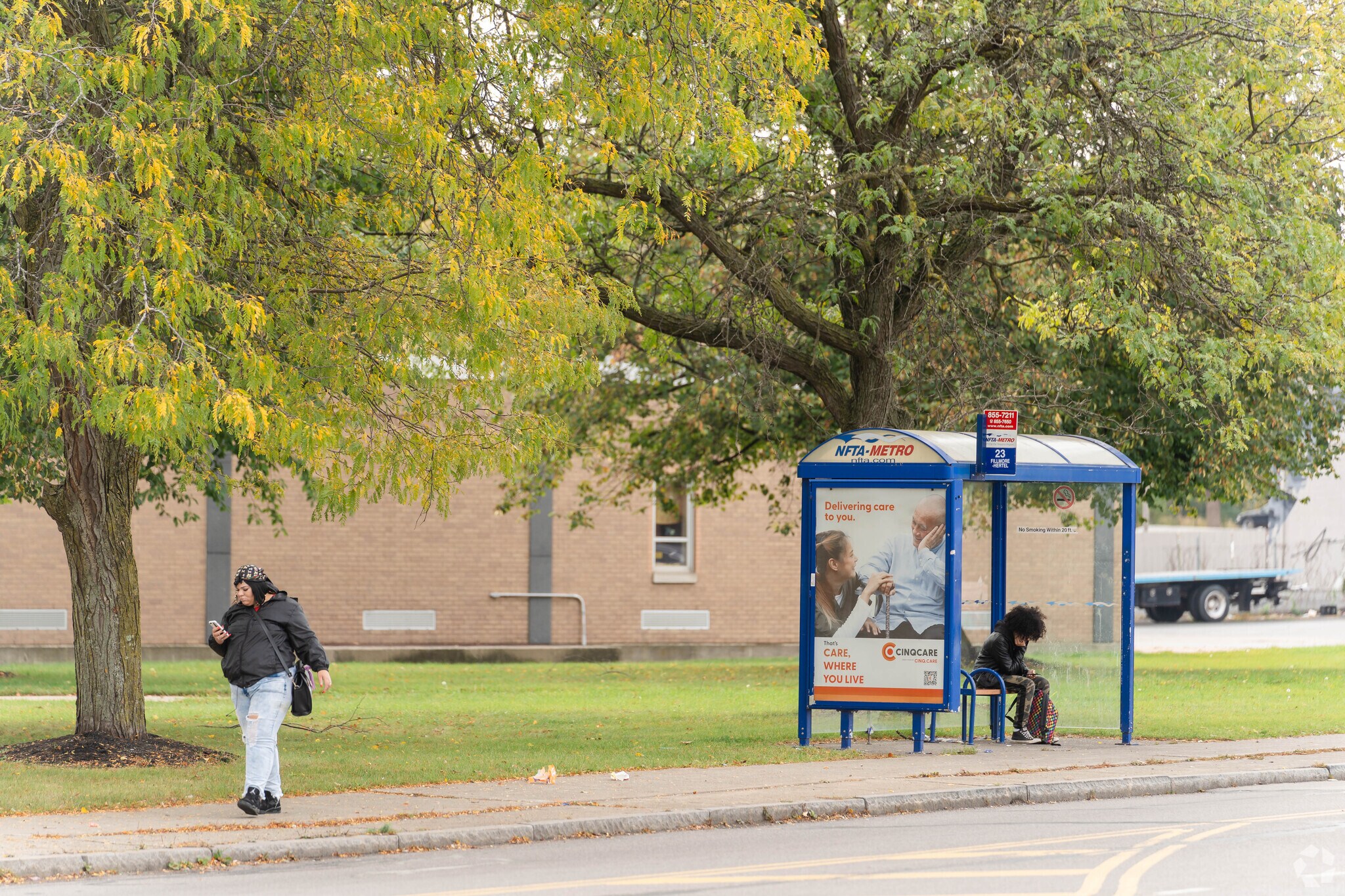 There are some bus lines running through West Hertel, offering rides to downtown.